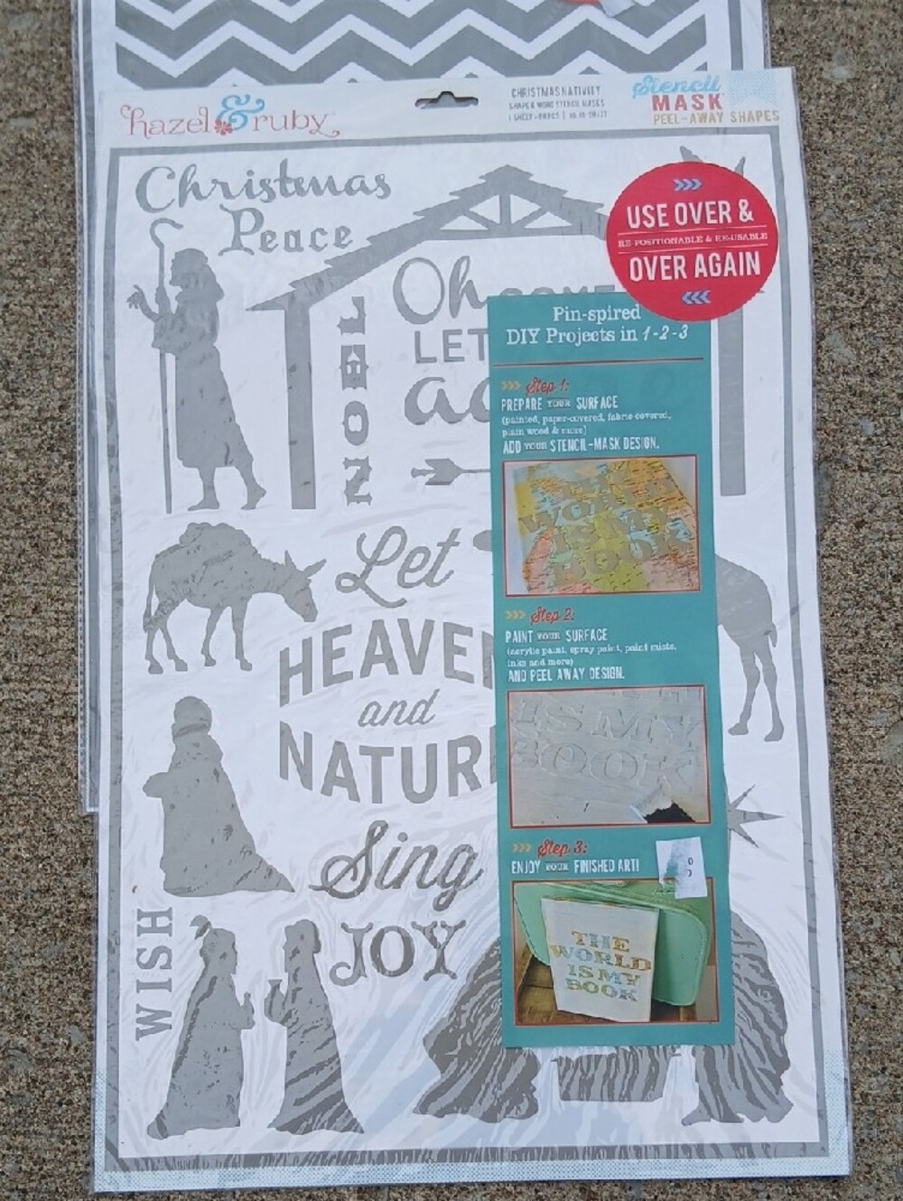 Reusable Craft Stencil Set - Christmas & Chevron Pattern